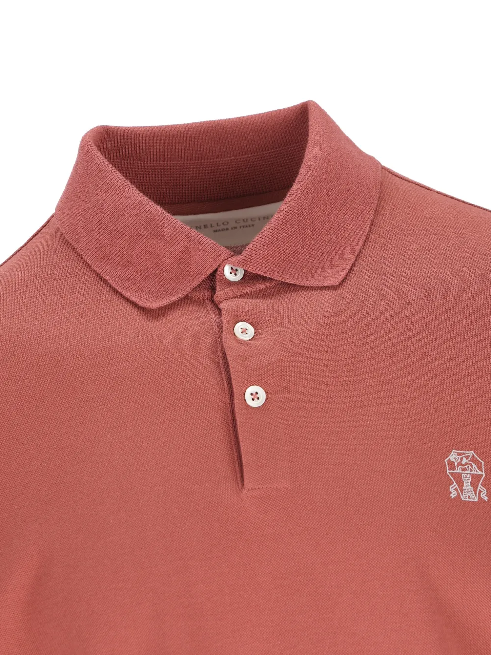 Brunello Cucinelli Poloshirt met logo Bruin