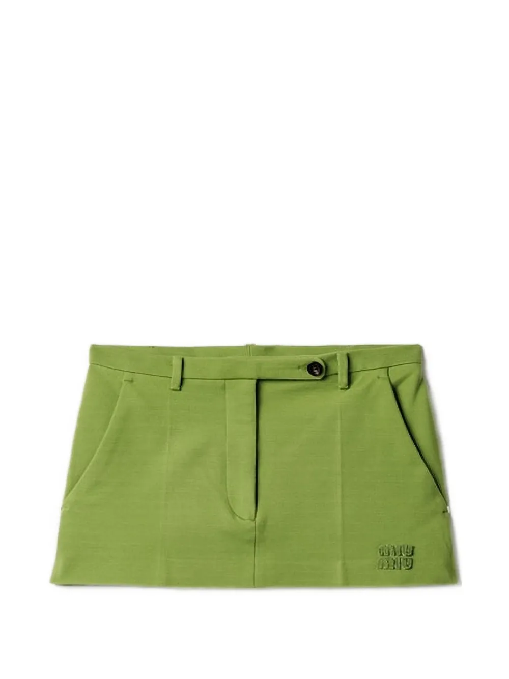 Miu Miu logo-detail mini skirt - Verde