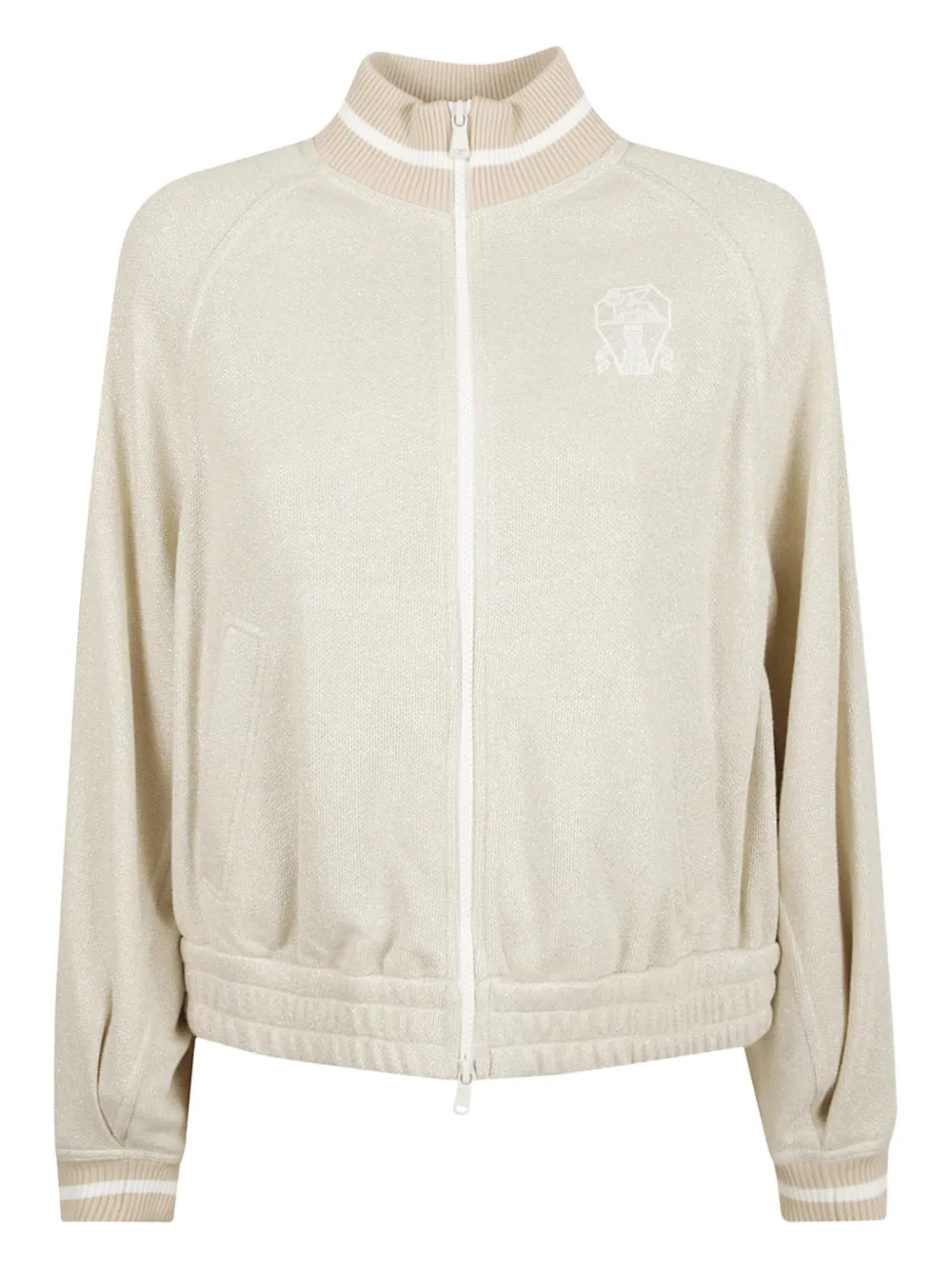 Brunello Cucinelli logo-embroidered sweatshirt - Neutrals