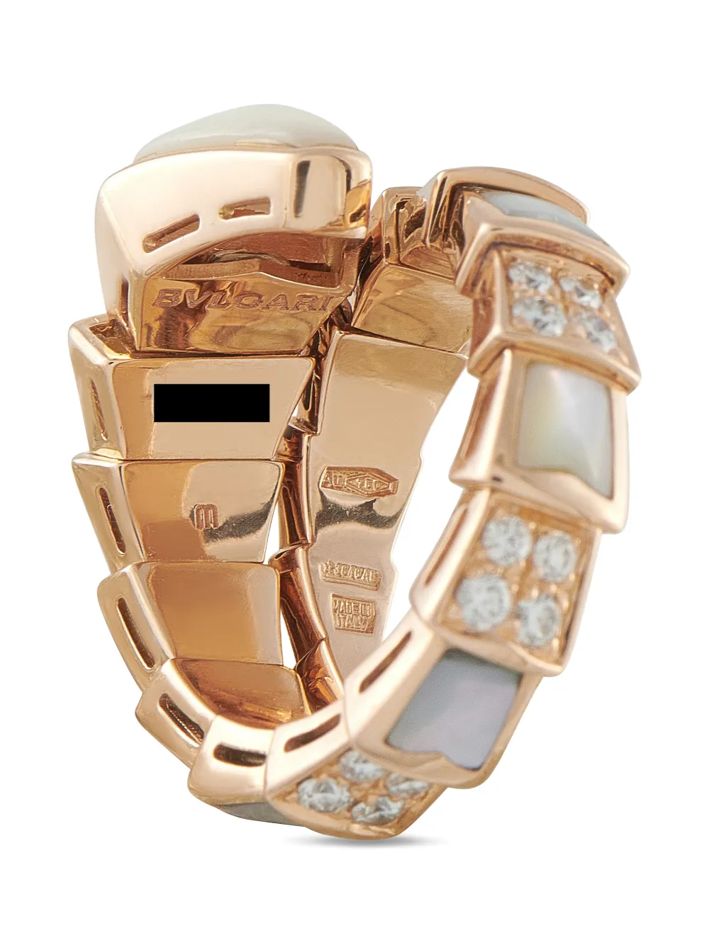 Diamond Mother Of Pearl Serpenti Viper Ring