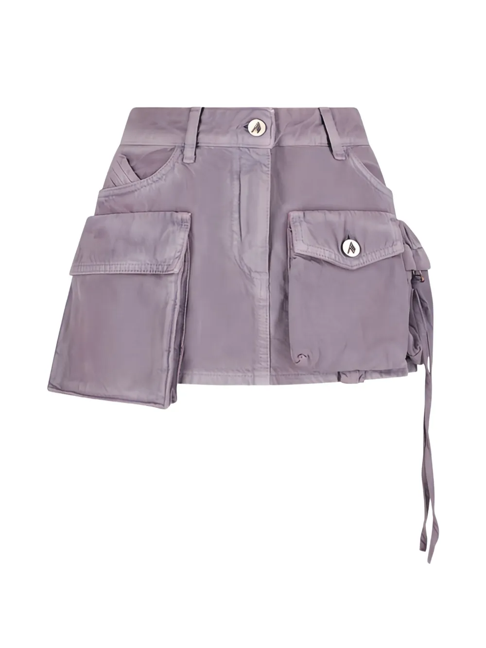 The Attico cargo-pocket cotton miniskirt - Grigio