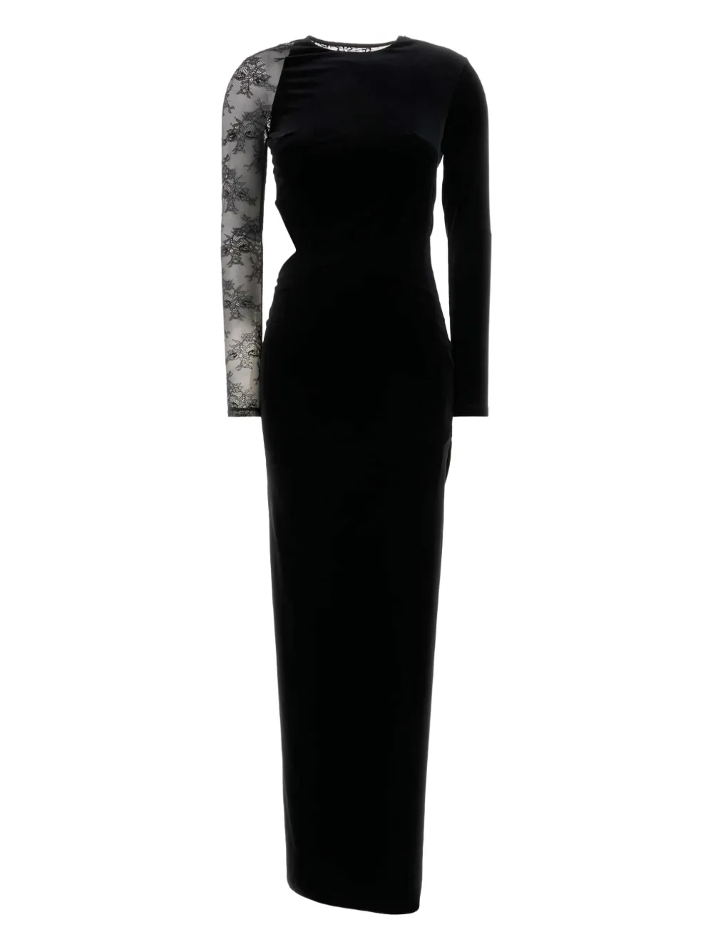 Self-Portrait long-sleeve maxi dress - Nero