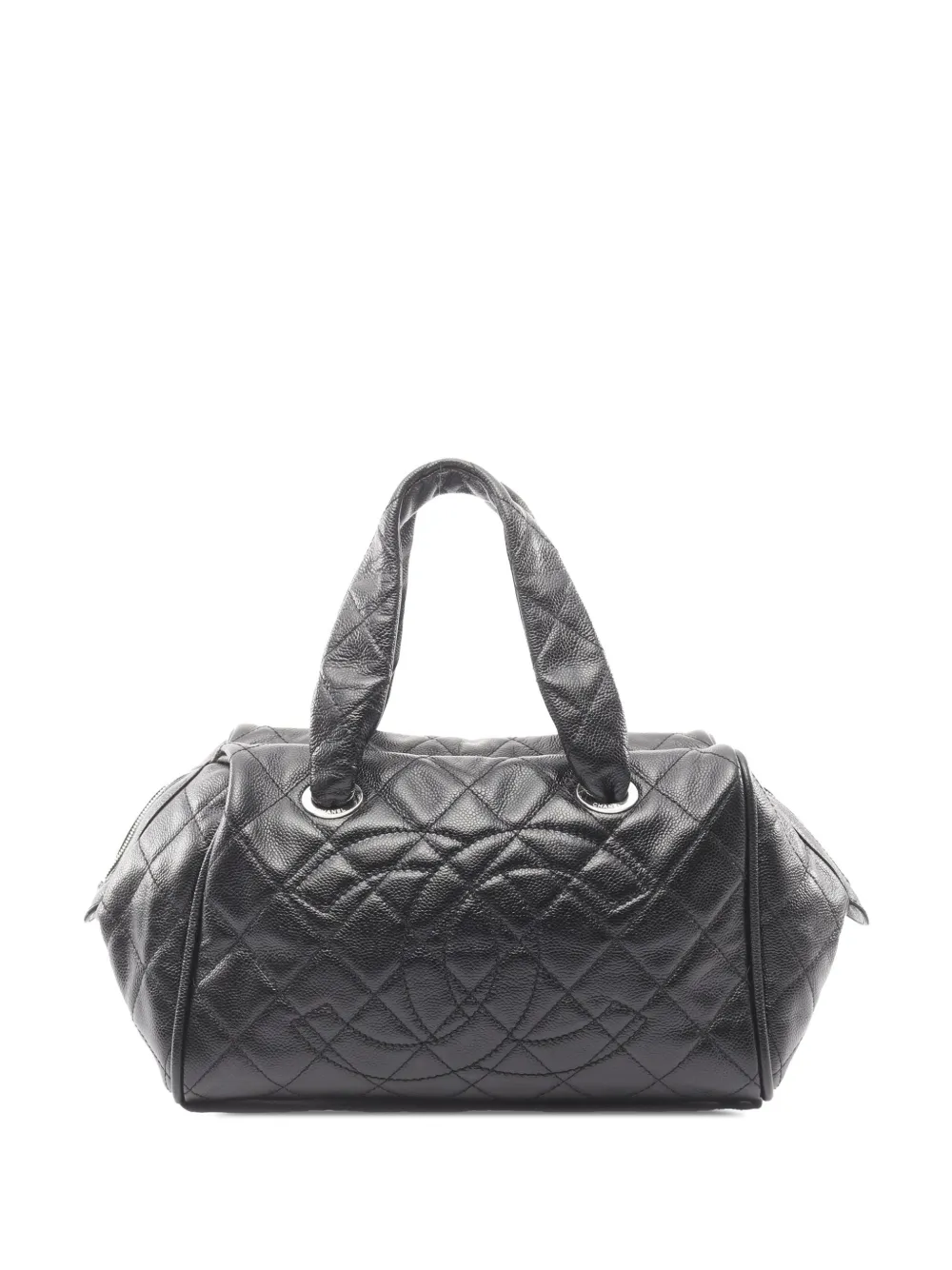 CHANEL Pre-Owned 2006-2008 CC Quilted Caviar Bowler Bag boston bag - Nero