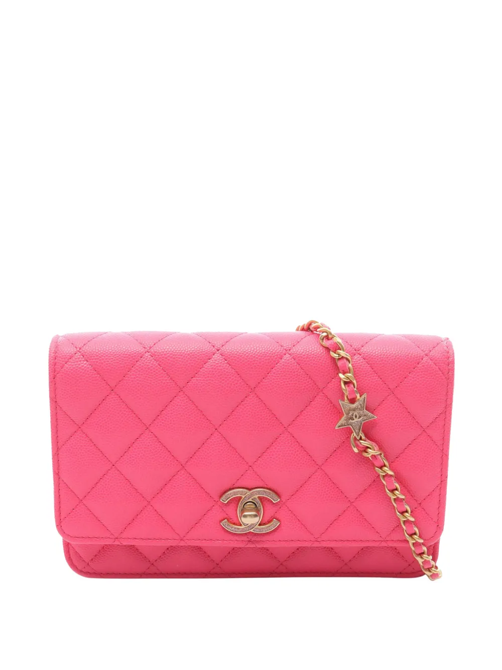 CHANEL Pre-Owned 2021-2025 CC Quilted Caviar Wallet on Chain crossbody bag - Rosa