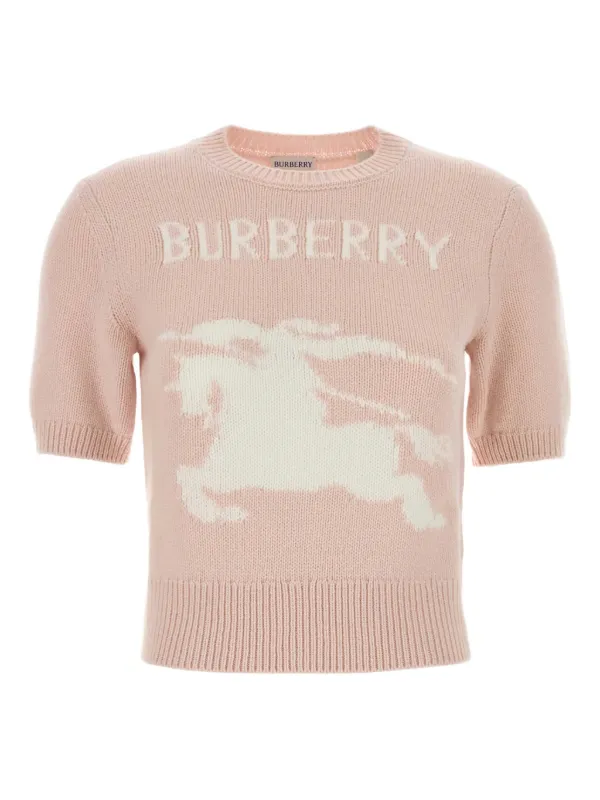 Burberry Short-sleeve Sweater in Pink
