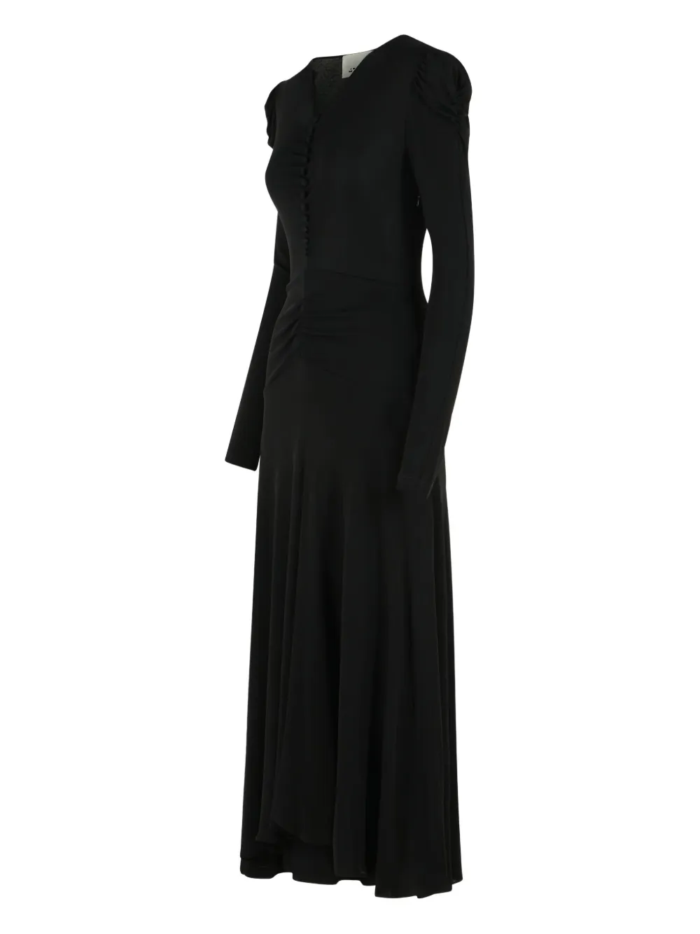  Isabel Marant Nejma Patch-button V-neck Maxi Dress - Black 