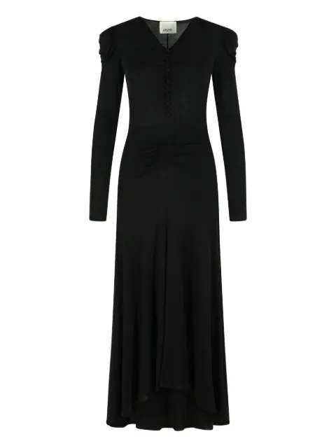 ISABEL MARANT Nejma patch-button V-neck maxi dress