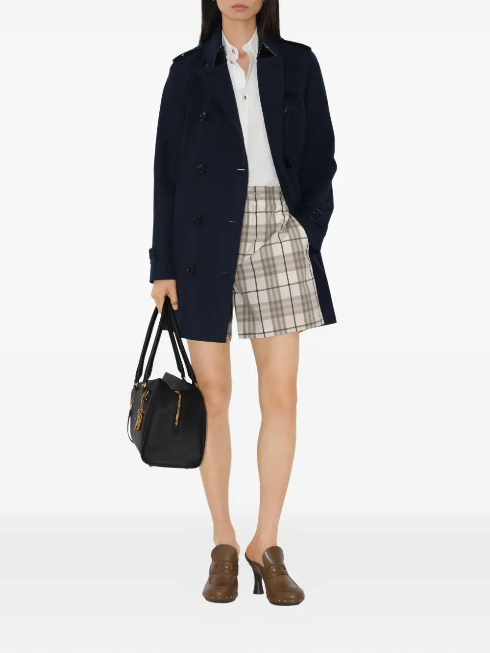 Burberry Kensingston Heritage korte trenchcoat Blauw