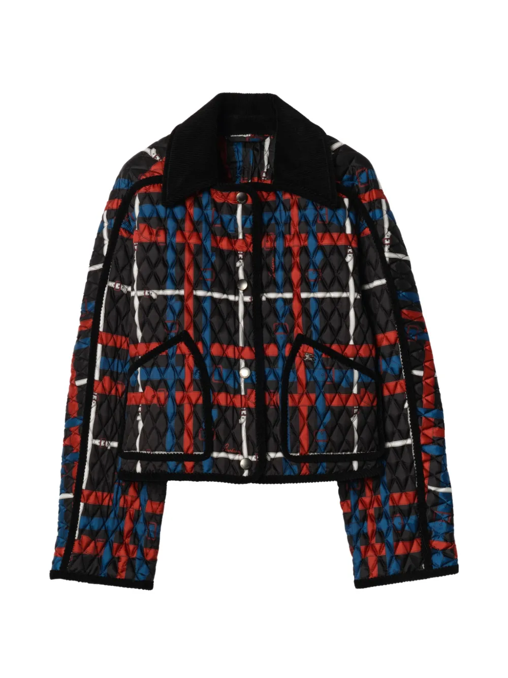 Burberry Gesteppte Cropped-Jacke mit Gürtel - Schwarz