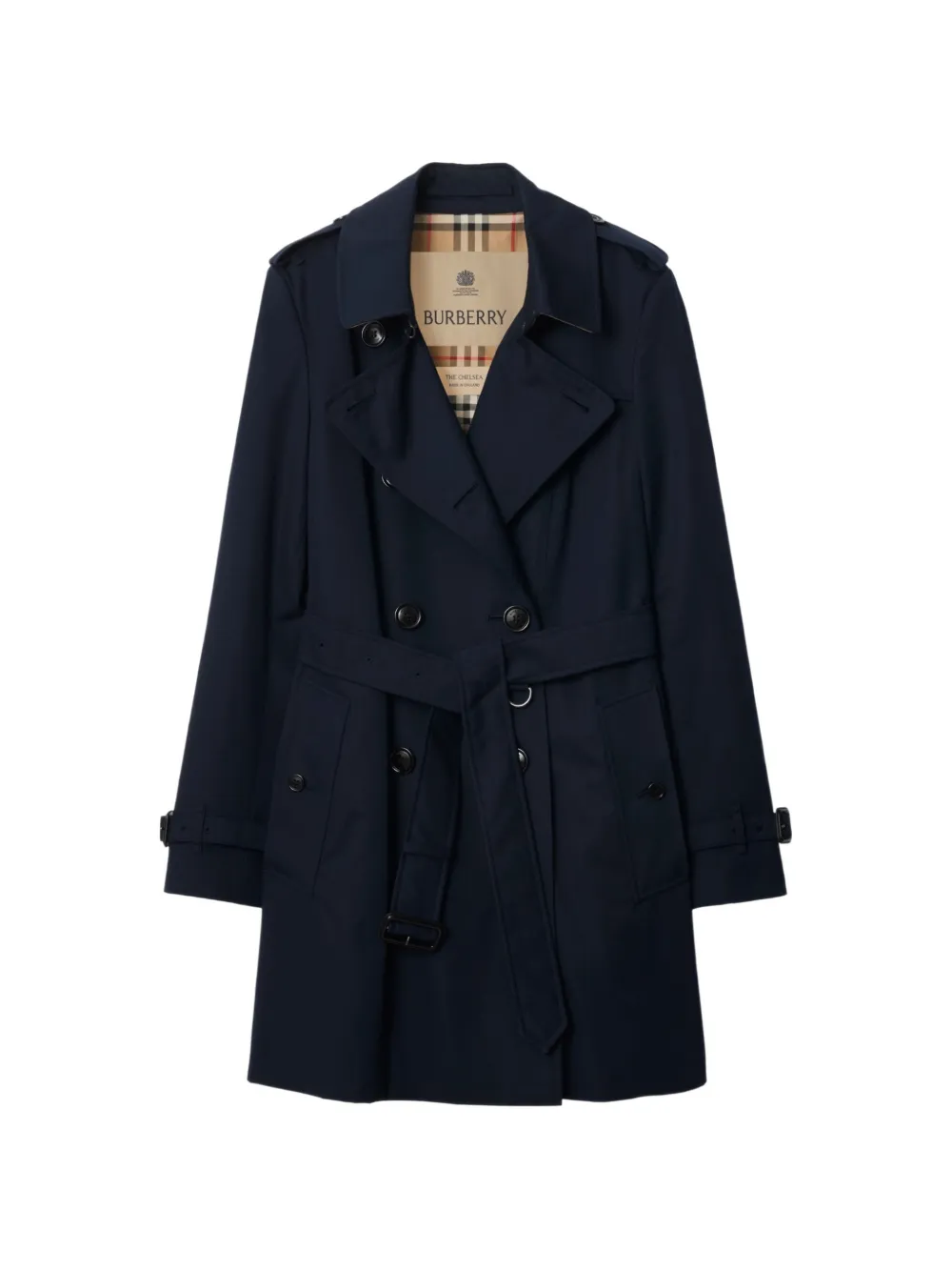 Burberry short Chelsea heritage trench coat - Blu