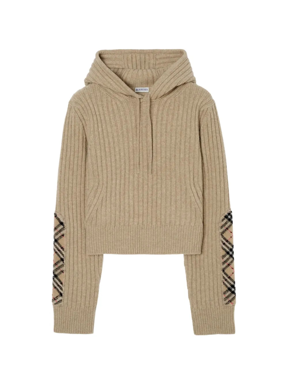 Burberry check patch hoodie - Toni neutri