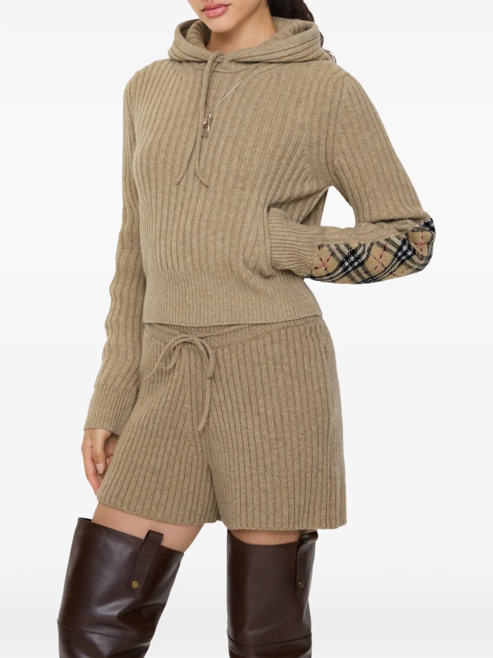 Burberry Geruite hoodie Beige