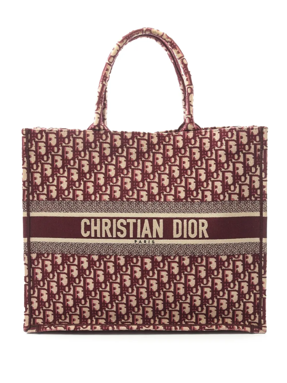 Christian Dior Pre-Owned 2019 Large Oblique Embroidered Canvas Book tote bag - Rosso