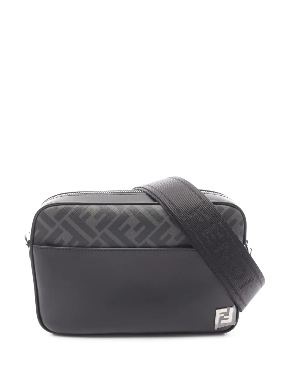 Fendi Pre-Owned 2010-2025 Leather and Coated Canvas FF Squared Camera Bag crossbody bag - Nero