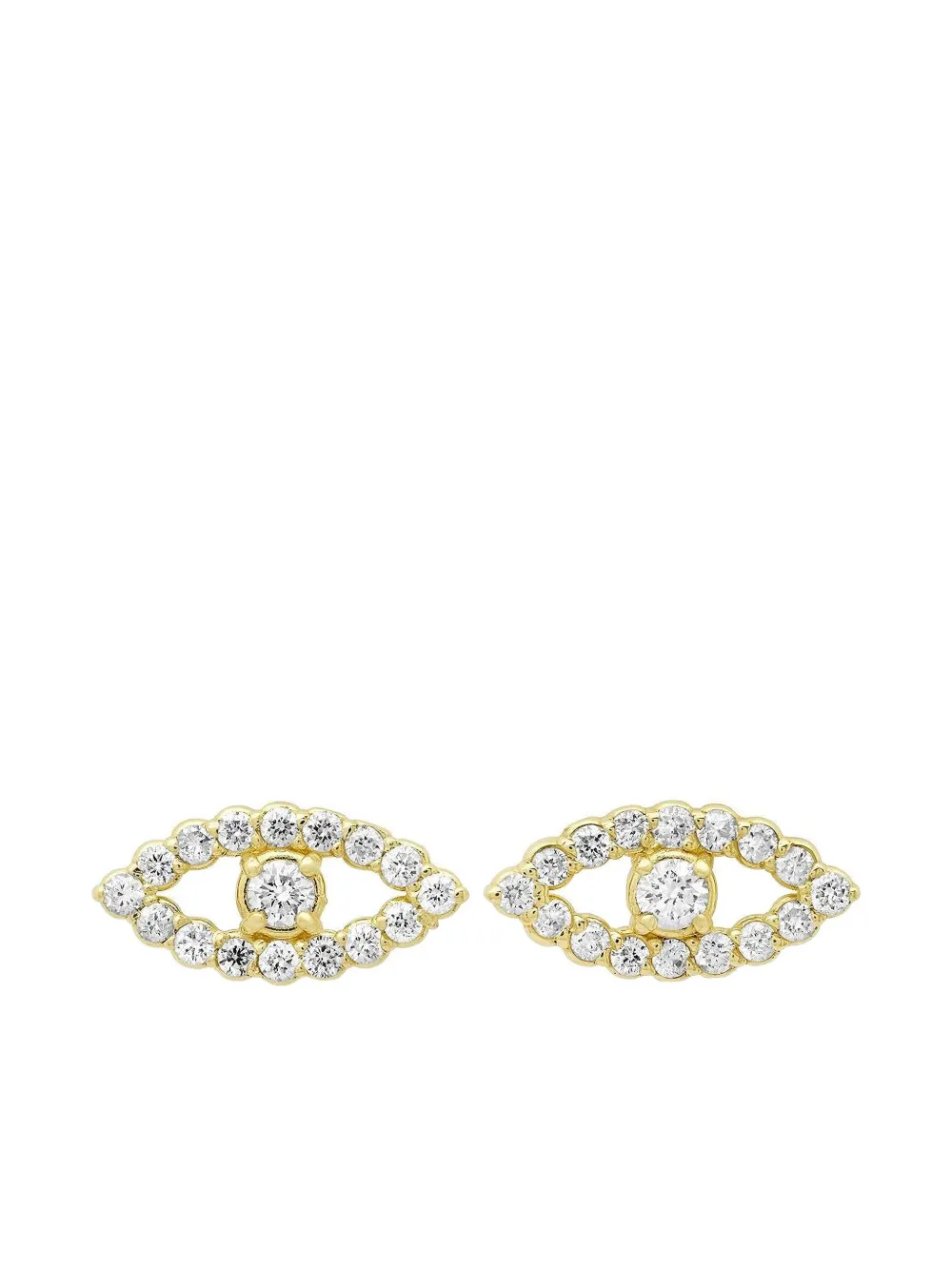 Jennifer Meyer mini Evil Eye diamond stud earrings - Oro
