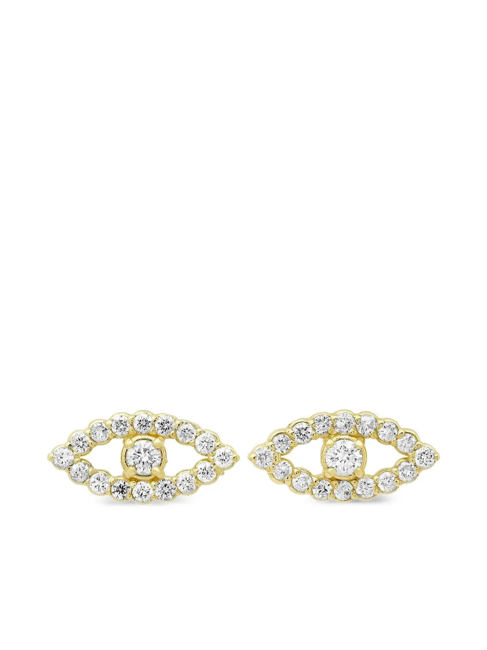 Jennifer Meyer mini Evil Eye diamond stud earrings - Oro