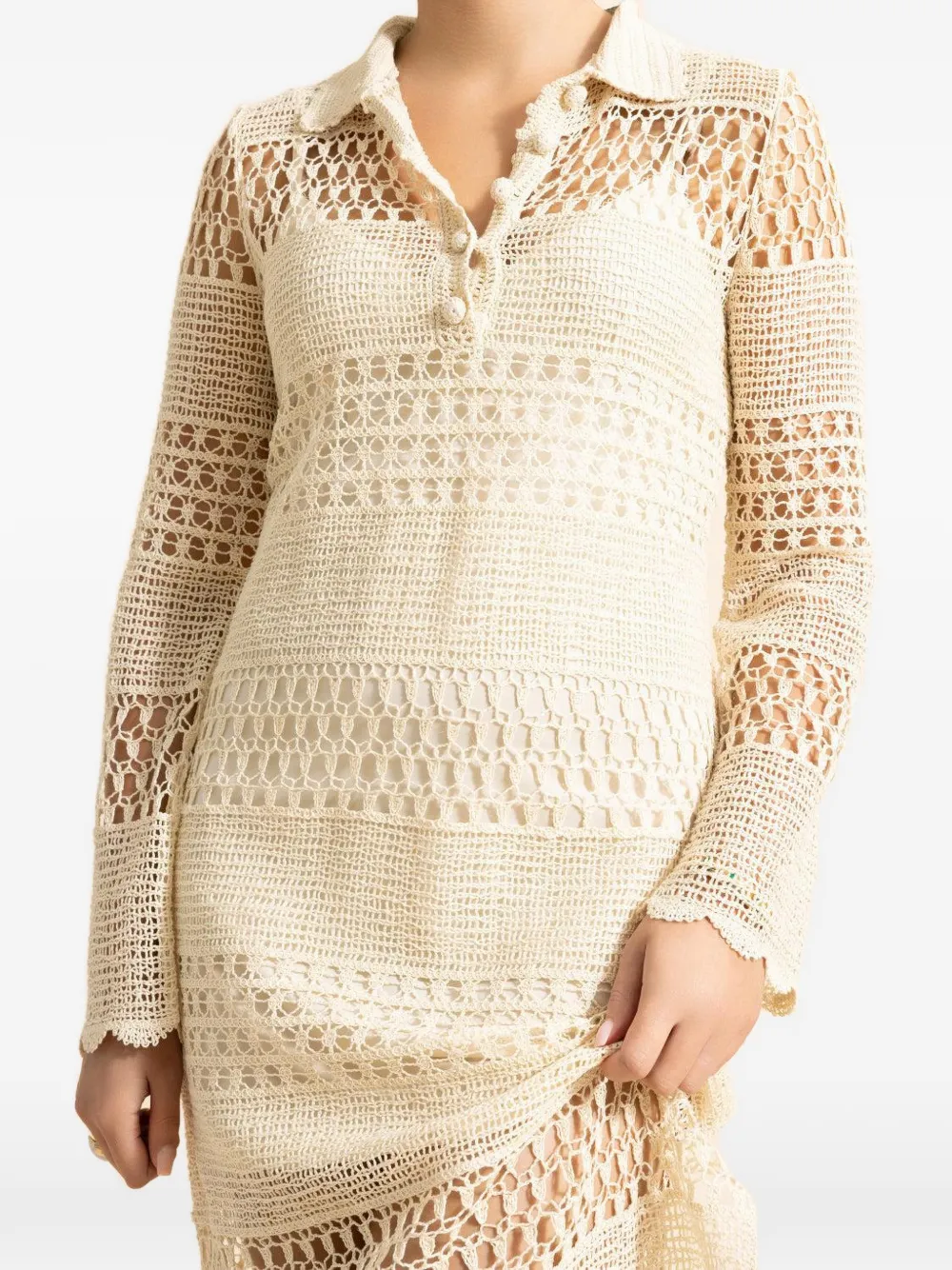 ZIMMERMANN Wanderlust gehaakte zonnejurk Beige