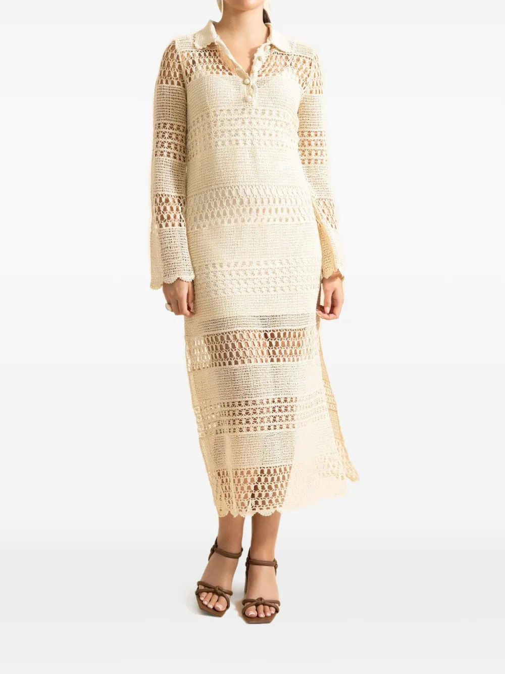 ZIMMERMANN Wanderlust gehaakte zonnejurk Beige