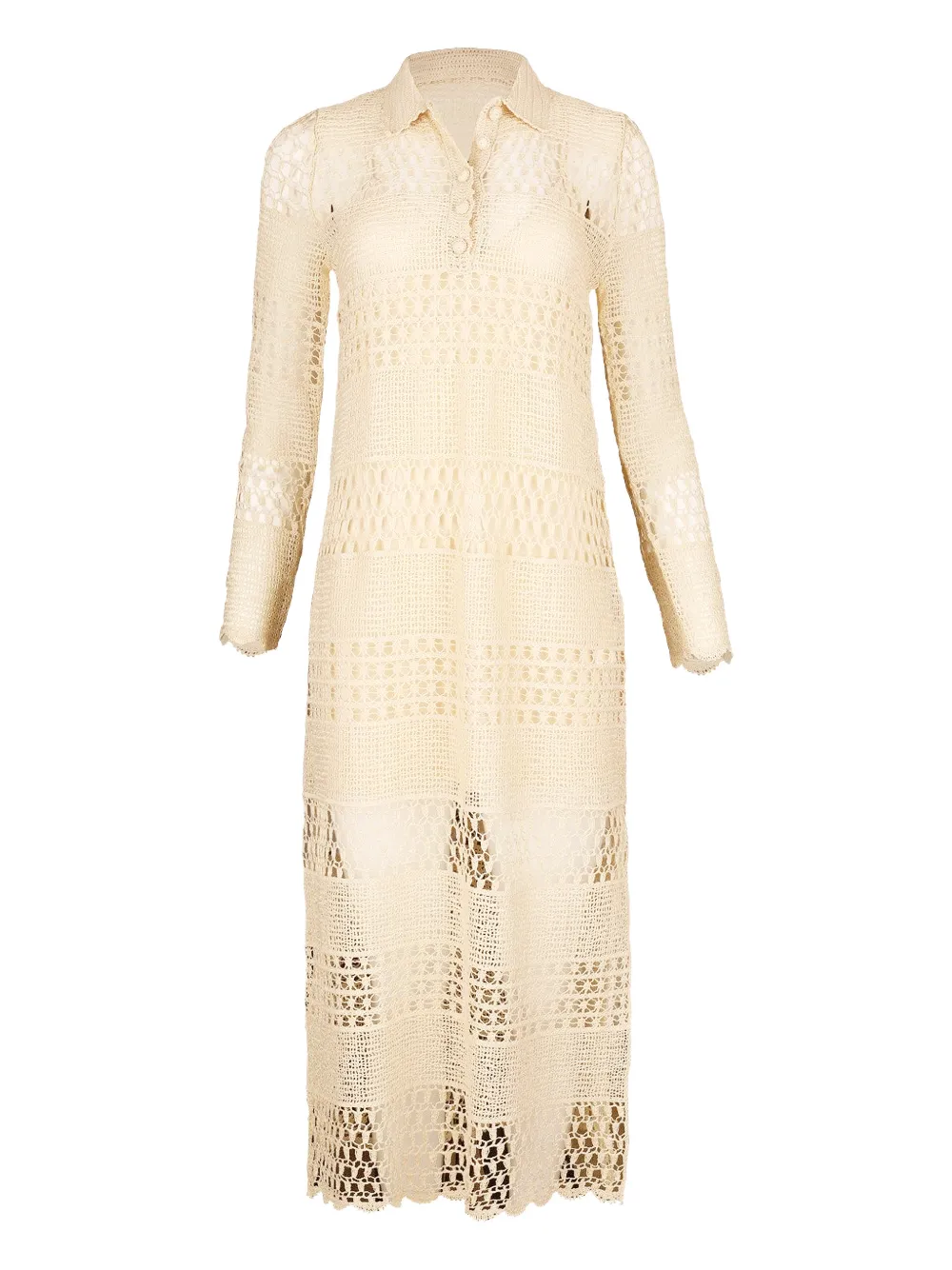 Zimmermann Wanderlust Crochet Sun Dress In Neutral