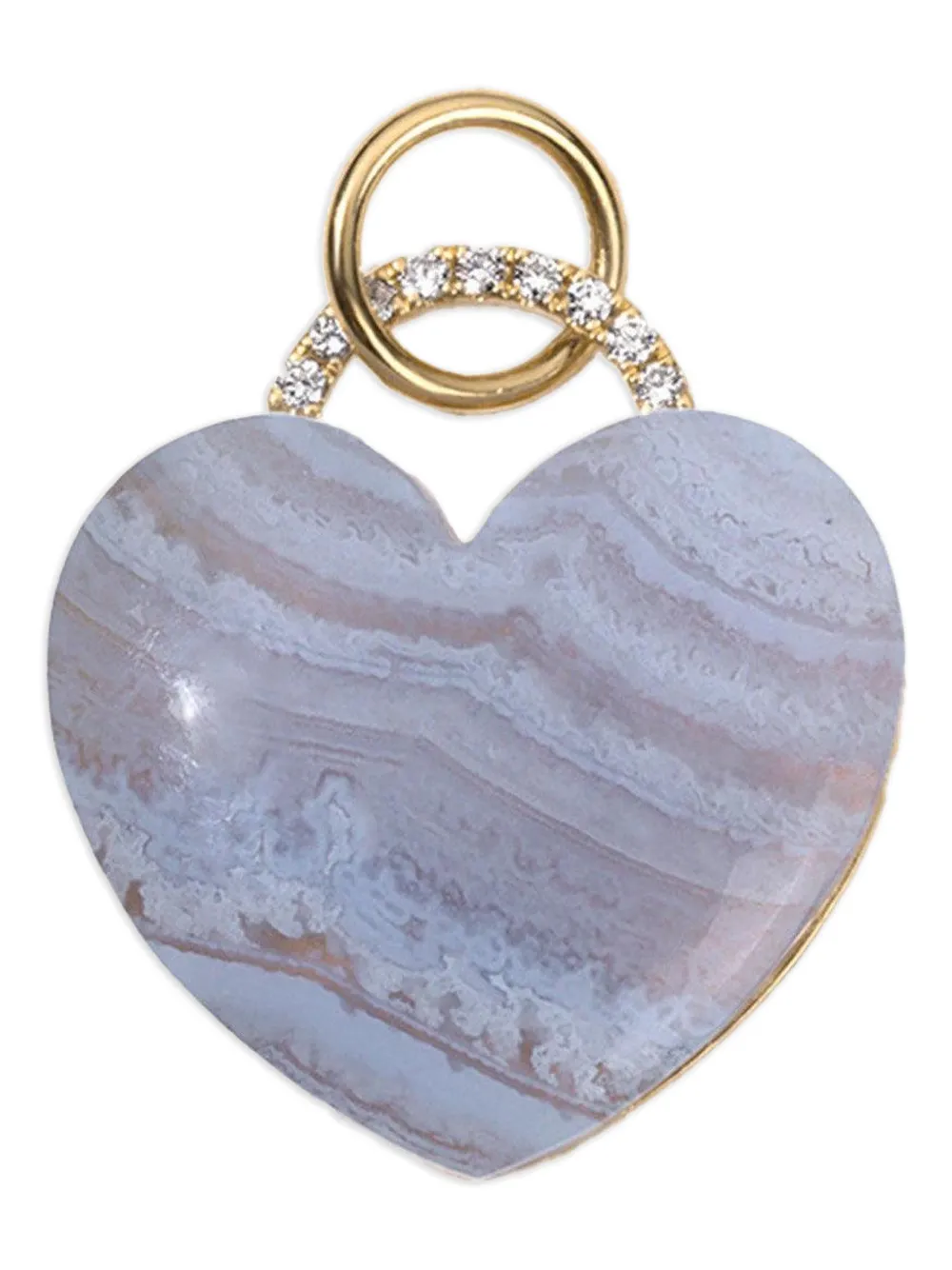 DEVON WOODHILL blue lace agate rock solid heart charm