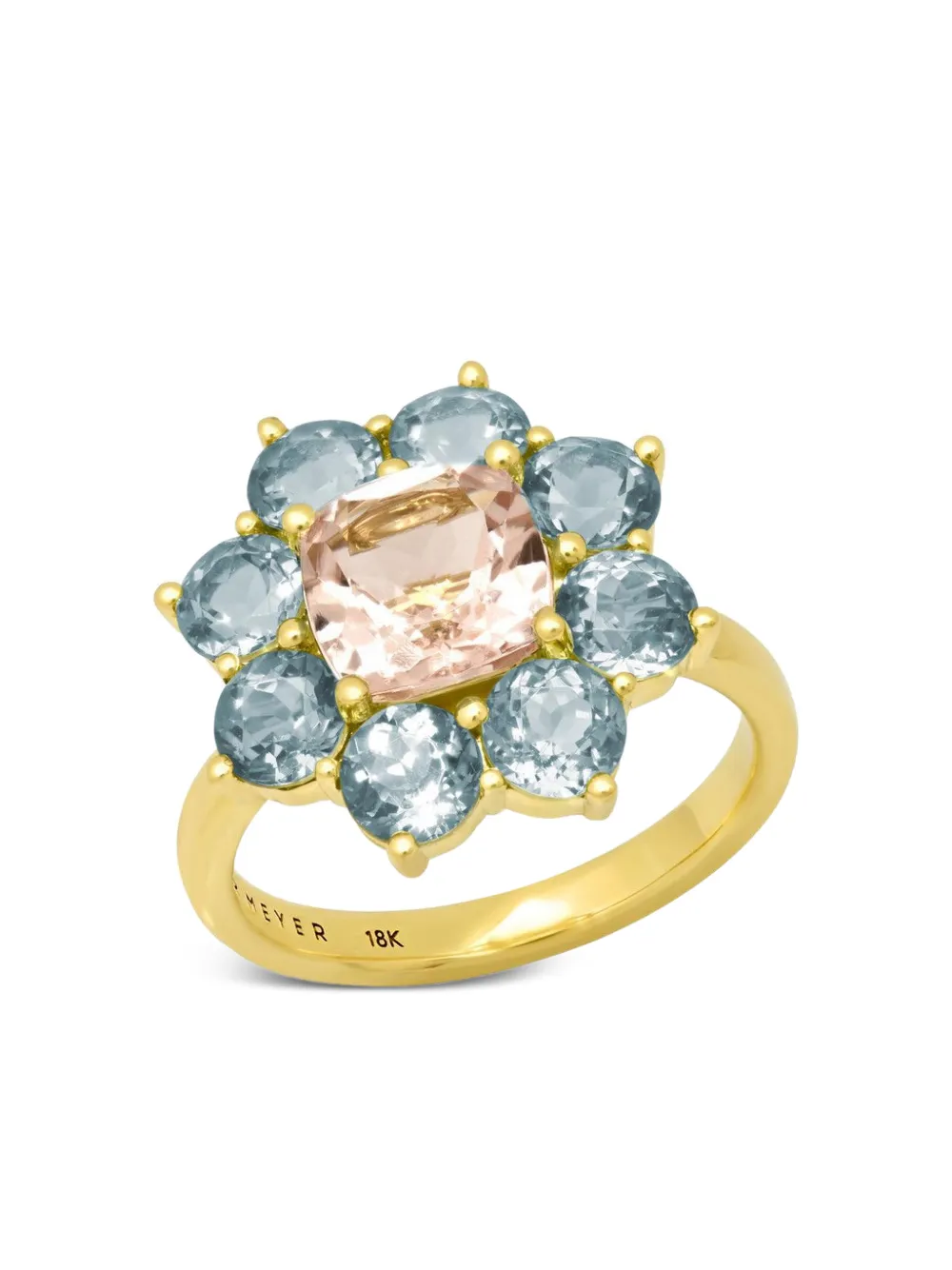Jennifer Meyer aquamarine morganite flower ring - Oro