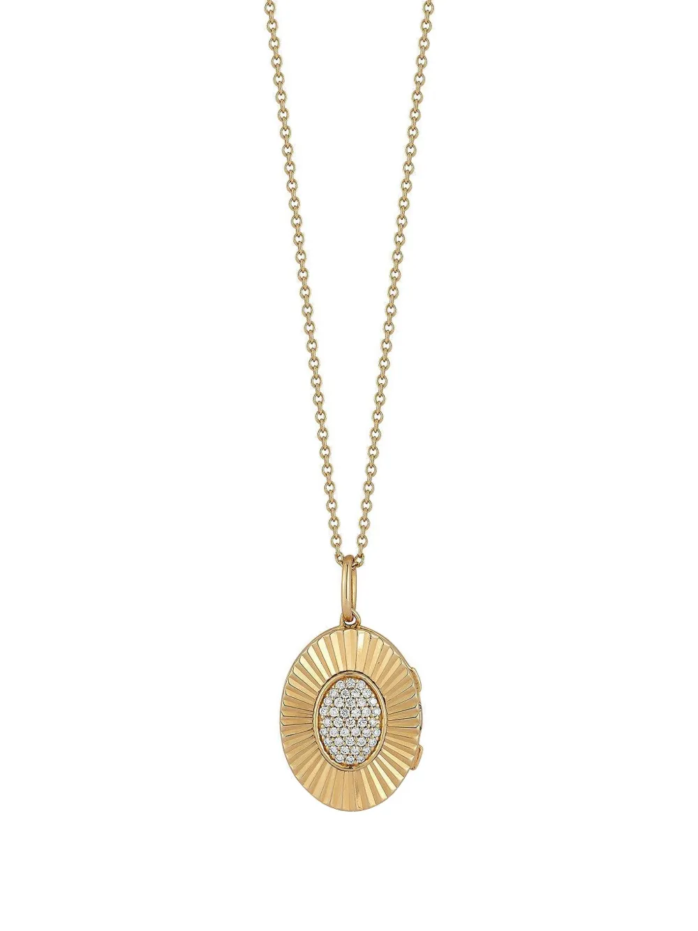 Dana Rebecca Designs 14k yellow gold diamond oval locket necklace - Oro