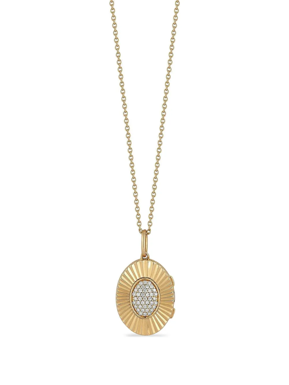 Dana Rebecca Designs 14k yellow gold diamond oval locket necklace - Oro