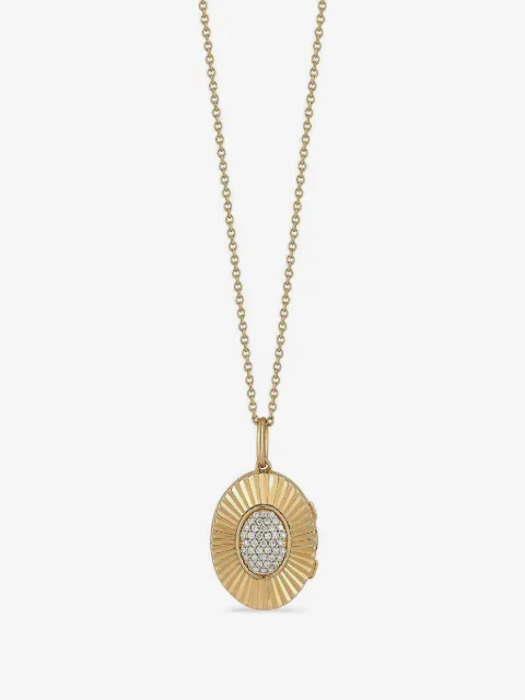 Dana Rebecca Designs 14k yellow gold diamond oval locket necklace