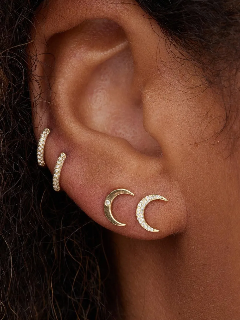  Jennifer Meyer Mini Carson Stud Earrings - Gold 