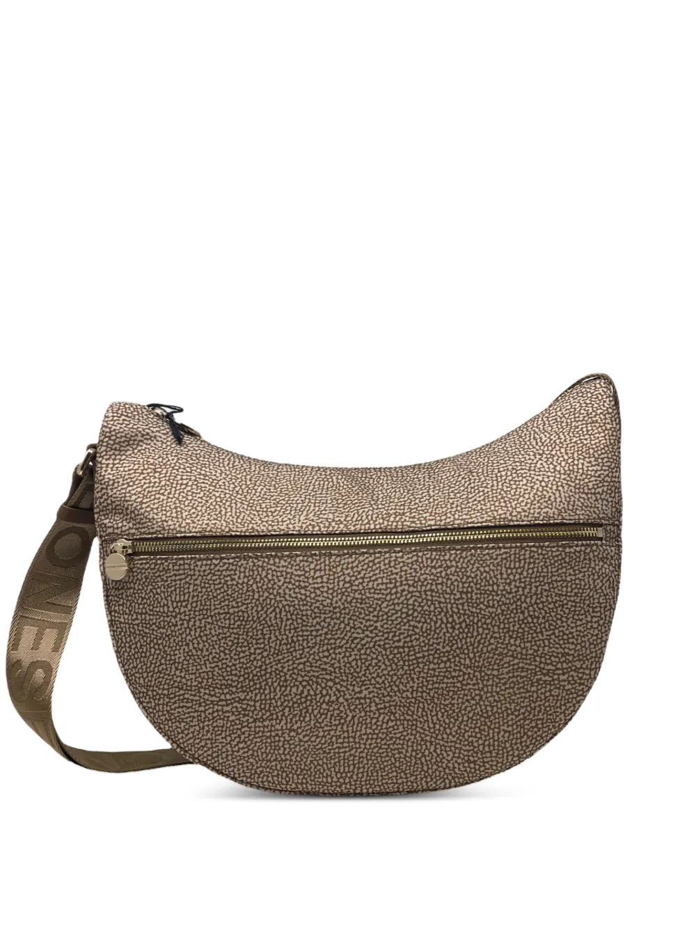 Borbonese small Luna patterned shoulder bag - Beige