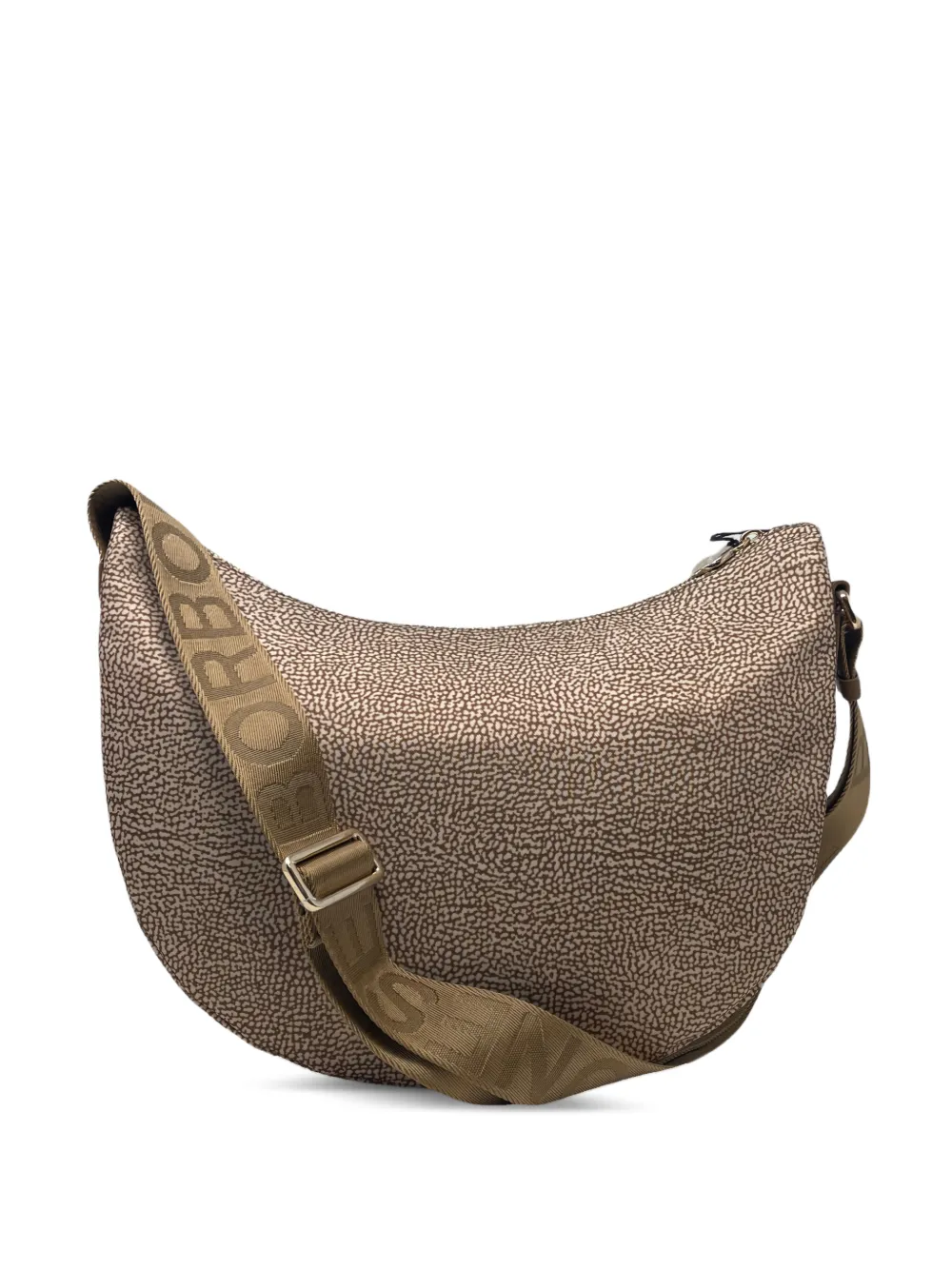 Borbonese small Luna patterned shoulder bag - Toni neutri