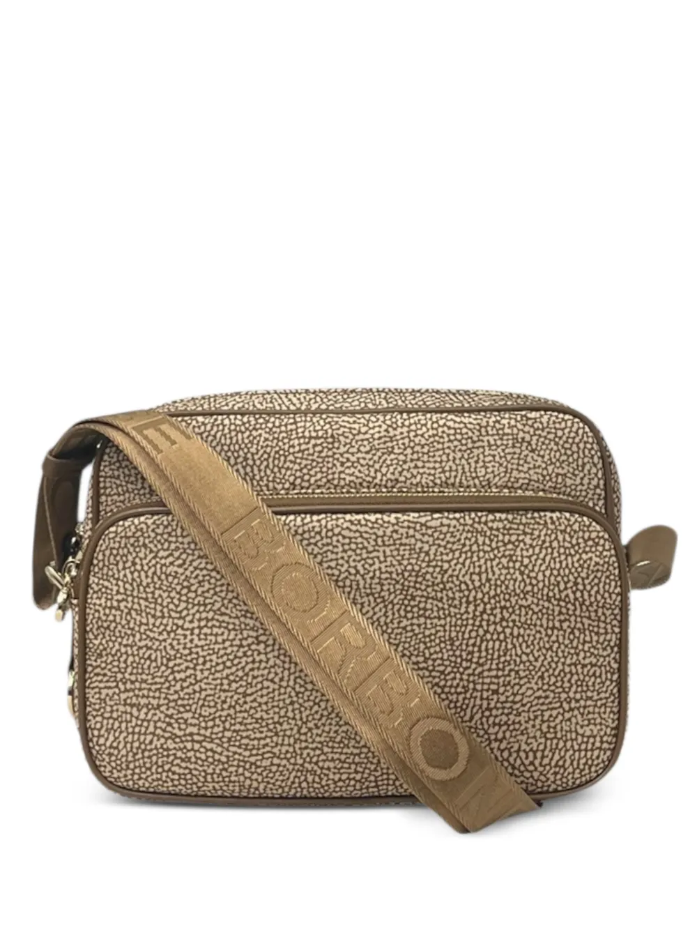 Borbonese medium logo-strap satchel bag - Toni neutri