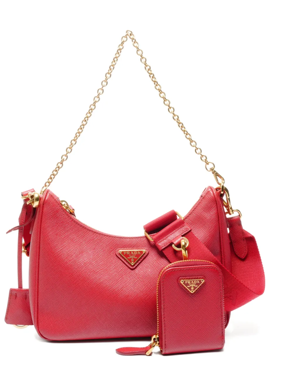 Prada Pre-Owned 2020-2025 re-edition chain bag - Rosso