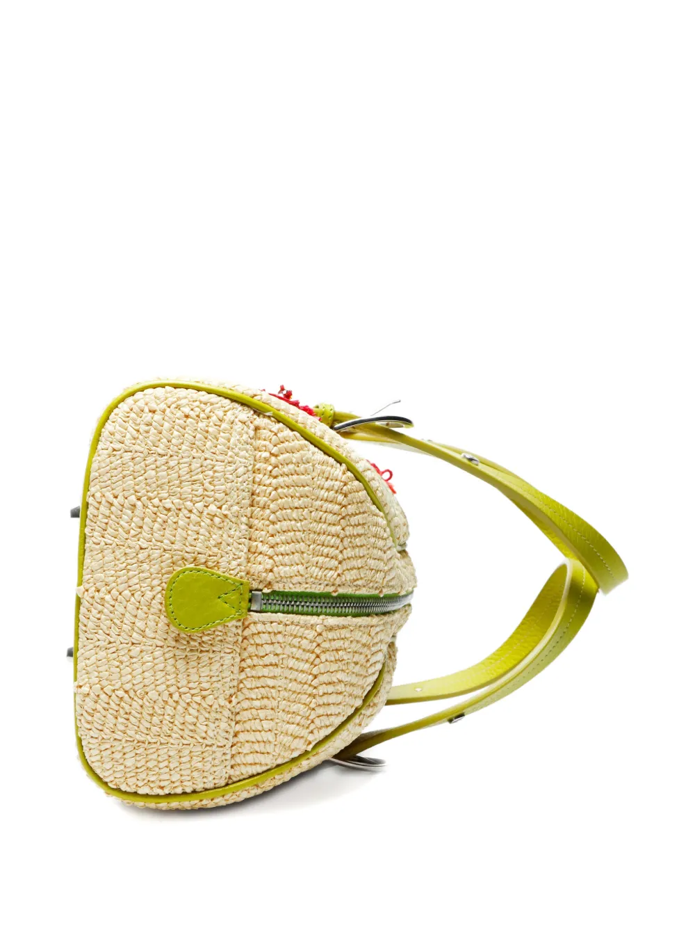2005 Flower Raffia Boston Bag