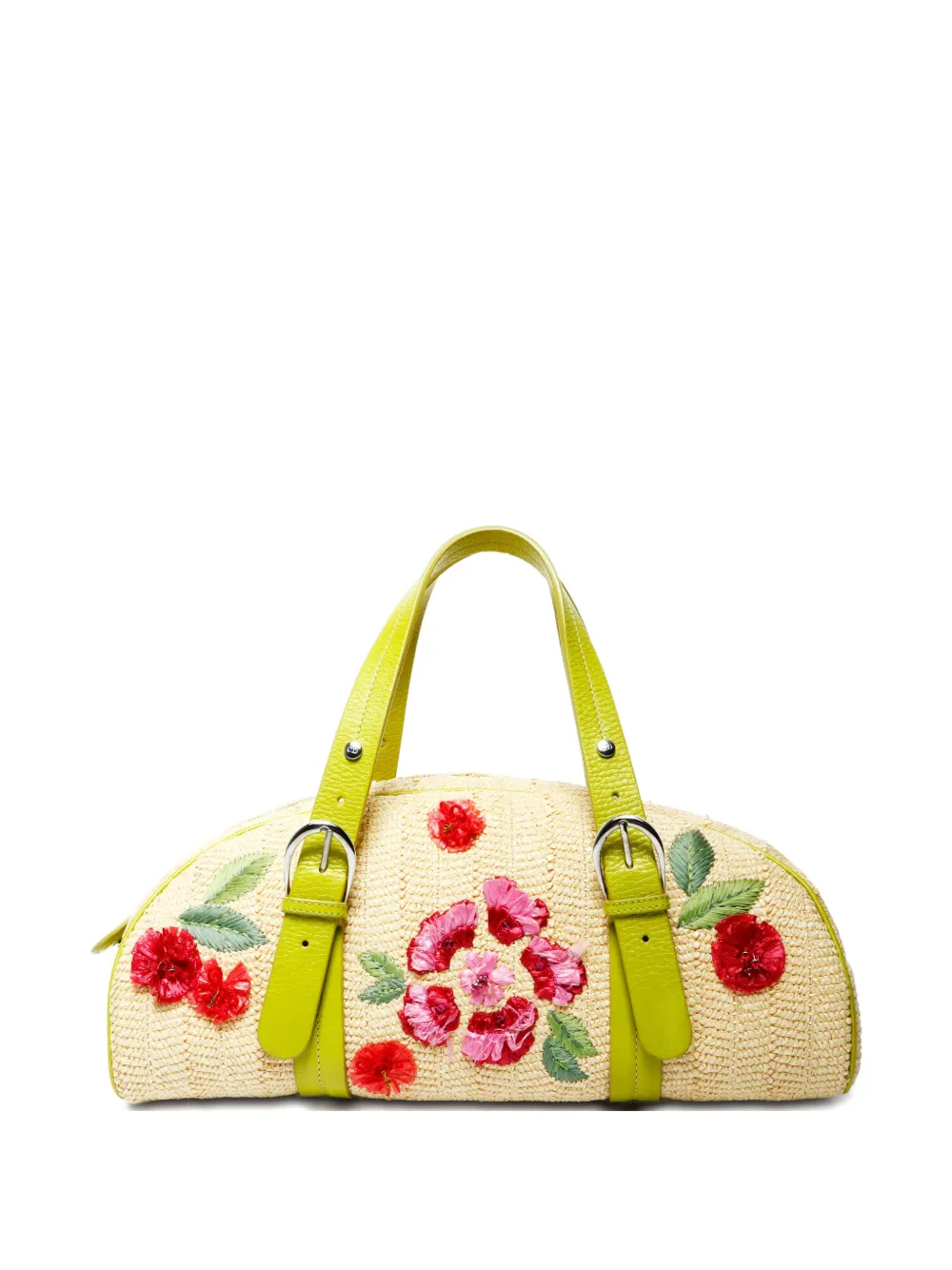Christian Dior Pre-Owned 2005 flower raffia boston bag - Toni neutri