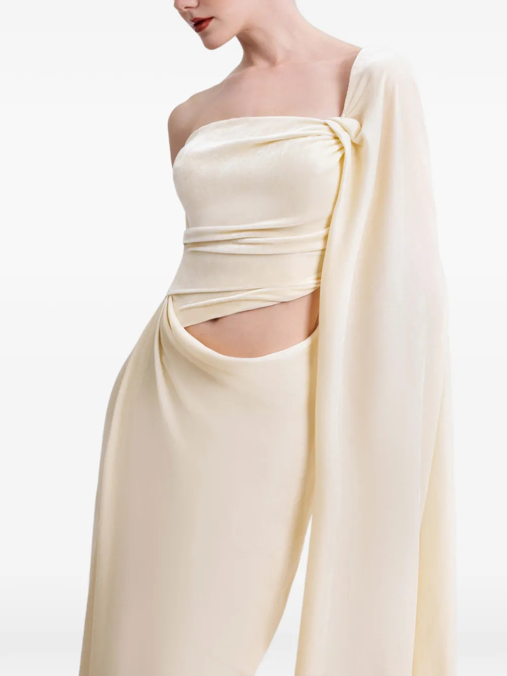 Gemy Maalouf Uitgesneden jurk Beige