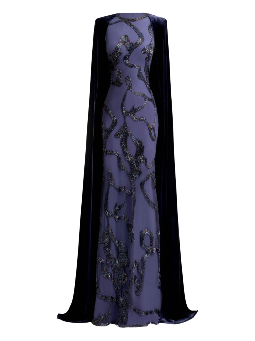 Gemy Maalouf beaded cape dress - Viola