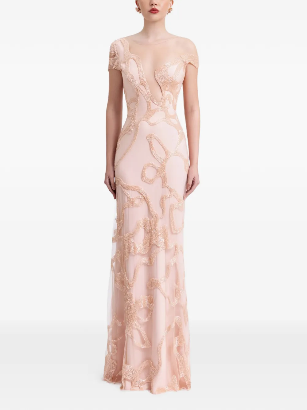 Gemy Maalouf bead-embellished dress - Rosa