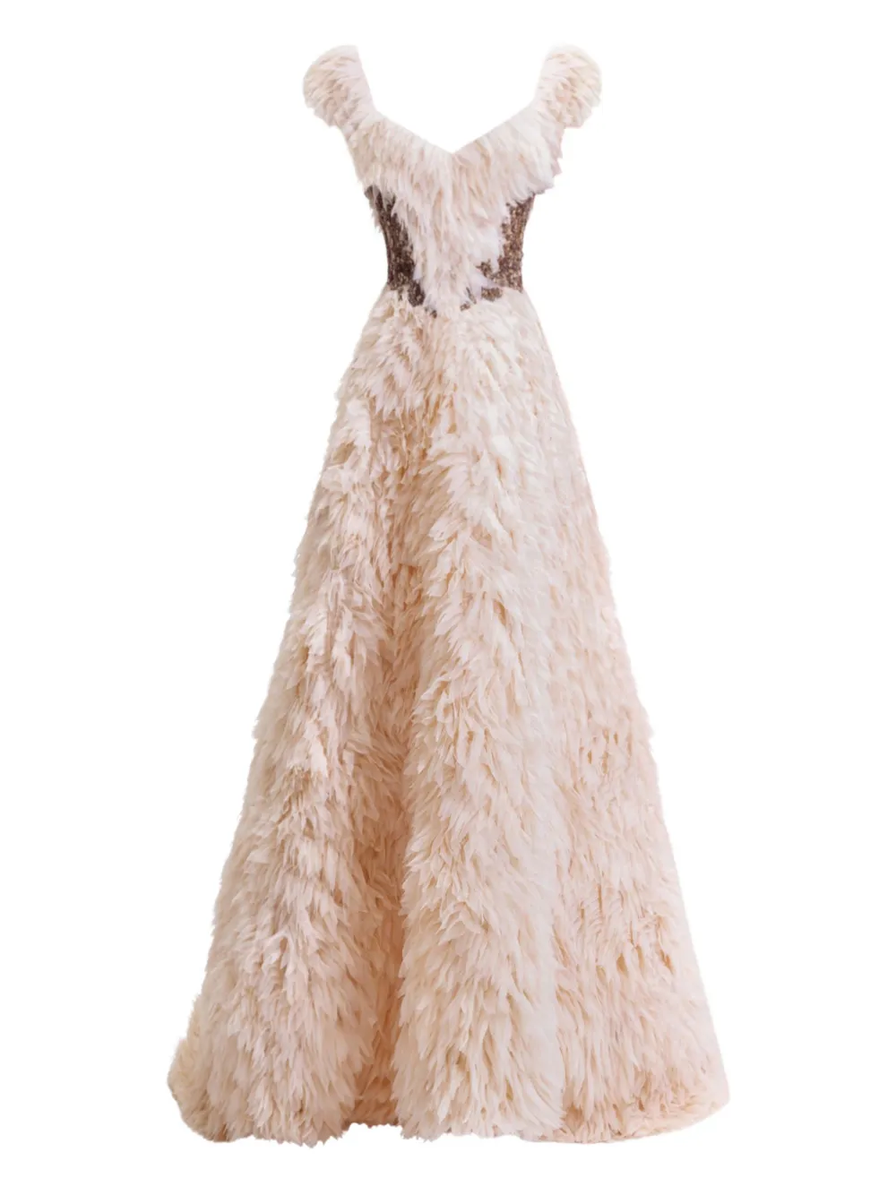 Gemy Maalouf off-shoulder ruffled dress - Toni neutri