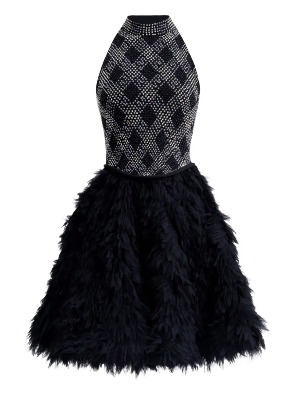 Gemy Maalouf beaded high-collar dress - Nero