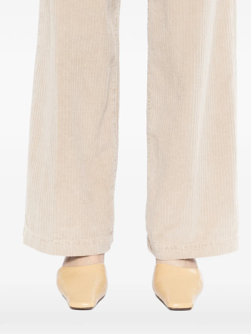 James Perse Ribfluwelen straight broek Beige
