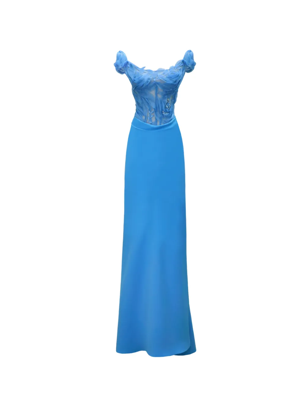 Gemy Maalouf floral corset dress - Blu