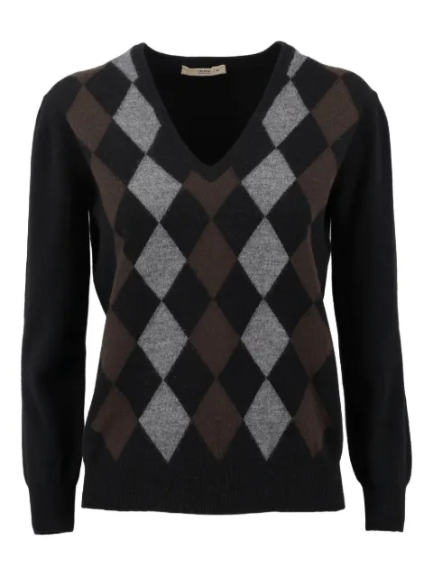 Prada Pre-Owned argyle long-sleeves sweater