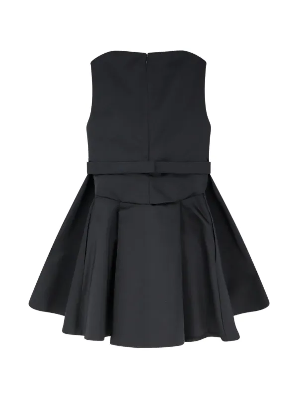 alexander mcqueen black mini dress McQueen Leather Double Belt Mini Dress - Black - Women
