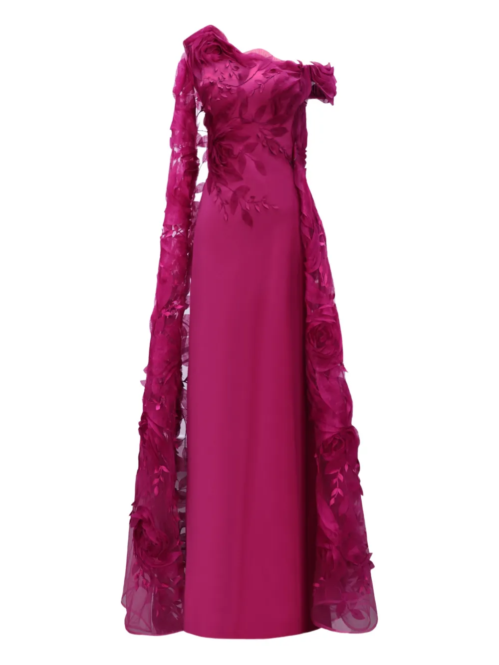 Gemy Maalouf floral asymmetrical dress - Rosa