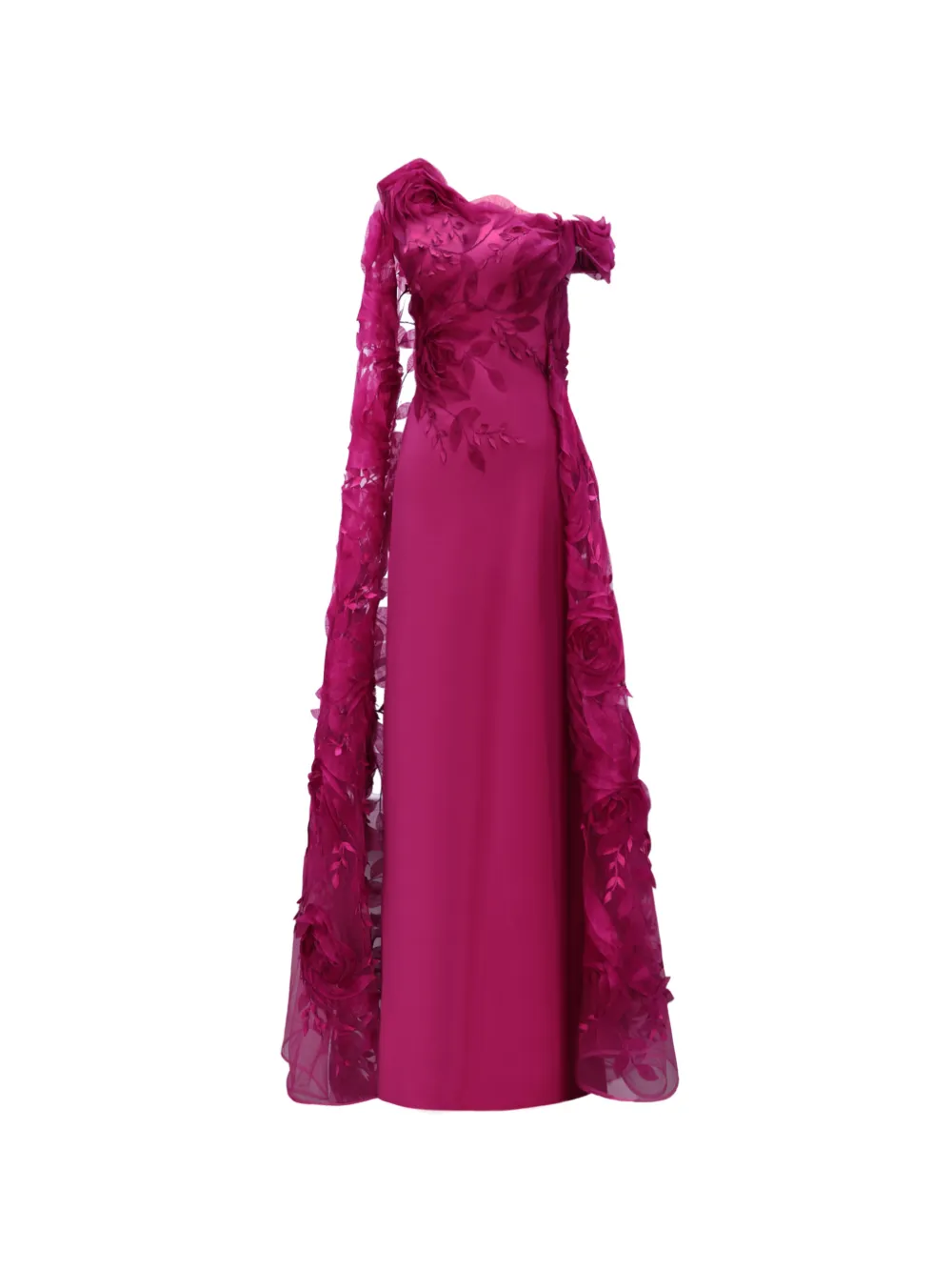 Gemy Maalouf floral asymmetrical dress - Rosa