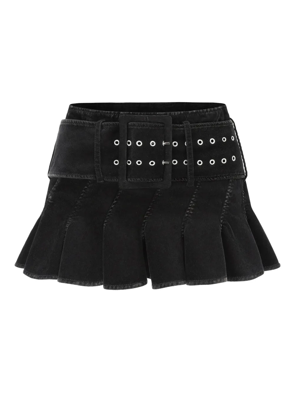 Oude Waag Belted Pleated Mini Skirt In Black
