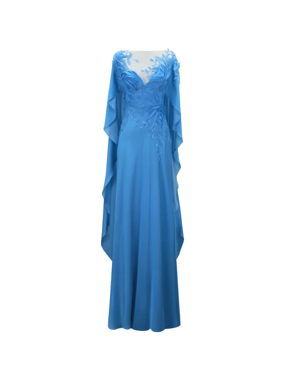 Gemy Maalouf ruffled cape dress