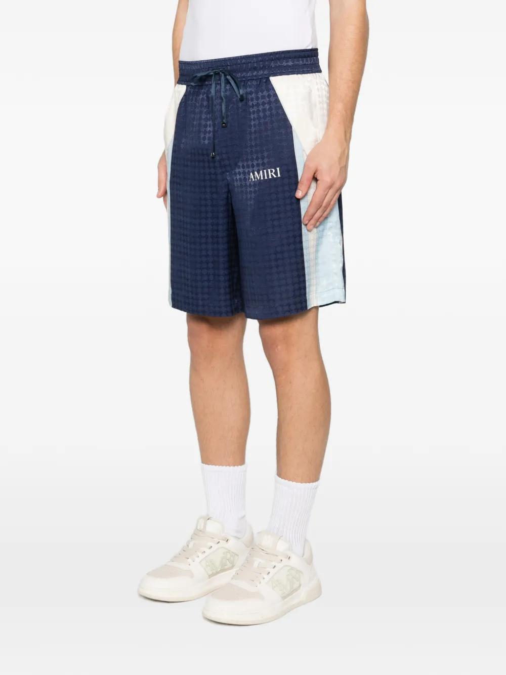  Amiri Ma Quad Drawstring Print Shorts - Blue 