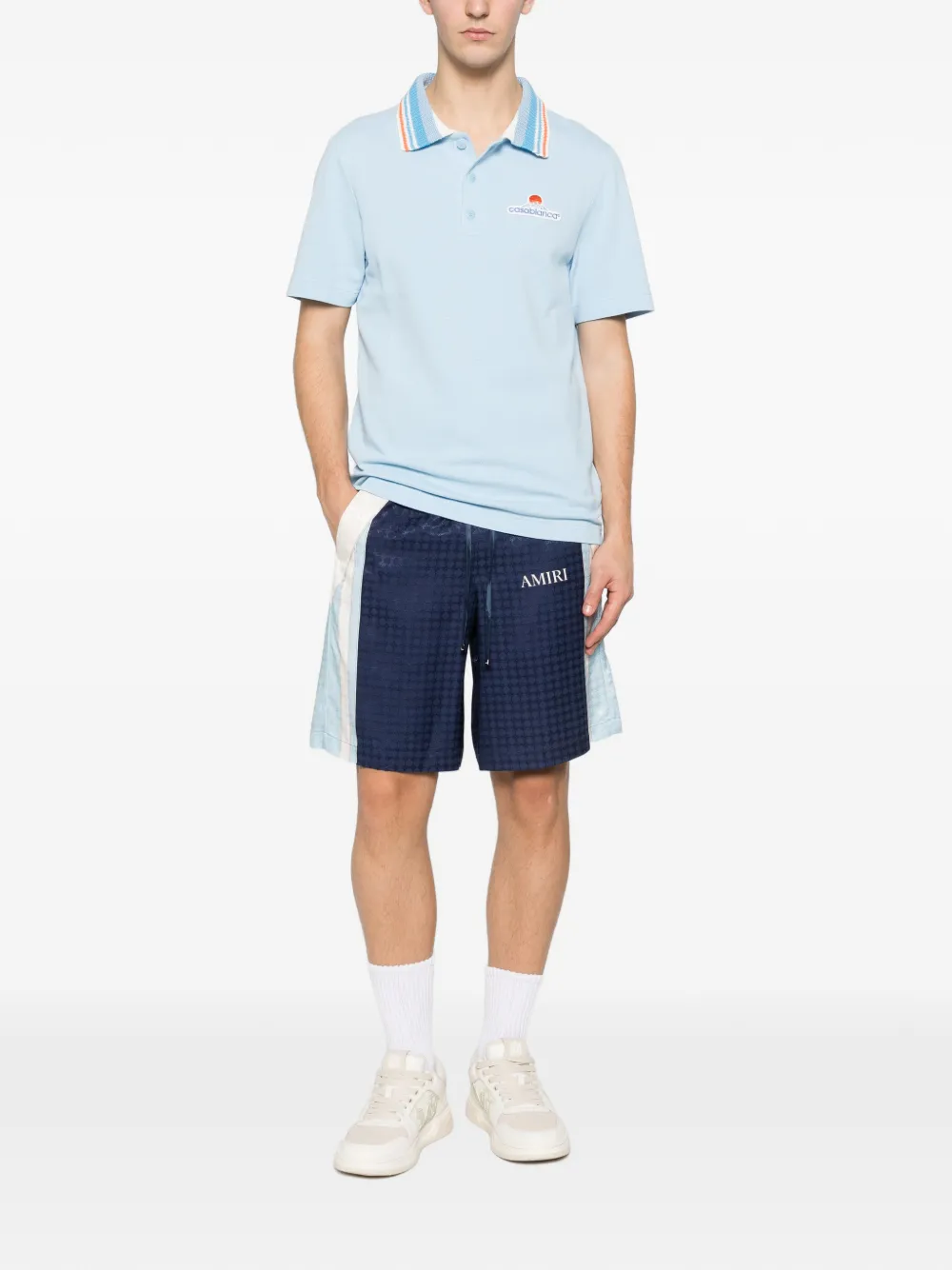 AMIRI Ma Quad drawstring print shorts - Blauw